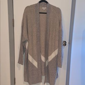 Plus sized warm, soft, cable knit duster
